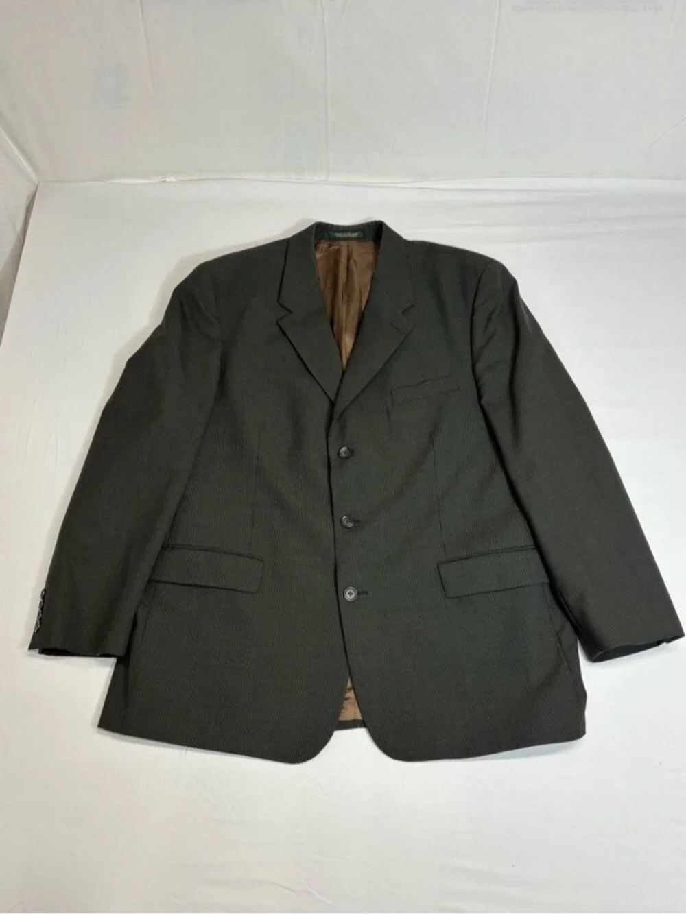 Chaps Ralph Lauren Olive Green 100% Wool 3-Button Blazer Sport Coat 46R